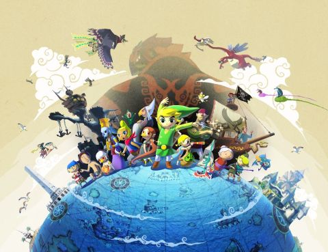 Artwork for the high definition remake of the Wind Waker for the Nintendo Wii U.
